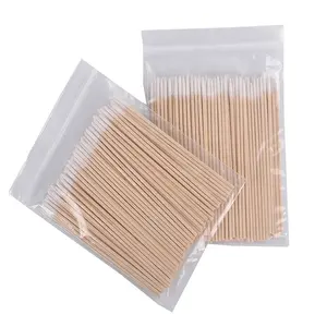 Groothandel Houten Swabs Make-Up Verwijderen Bamboe Wattenstaafje 100 Pcs