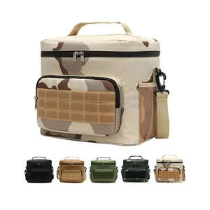 DIY Logo Tactical Outdoor Camuflagem Impermeável Isolado Cooler Lunch Bag Camping Caminhadas Piquenique Térmico Soft Cooler Bag