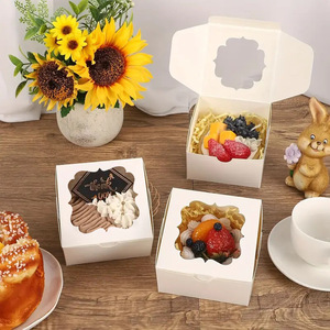 Scatola per Torte in Cartone Bianco Ecologico da 8 Pollici con Finestra per <span class=keywords><strong>Pasticceria</strong></span> e Prodotti da Forno, Logo Stampato - Product Image 4