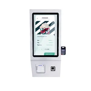 21.5 Inch Desktop Wall Mount Semi Desktop Self Service Betaling Kiosk Met Qr Streepjescode 80Mm Terminal Printer