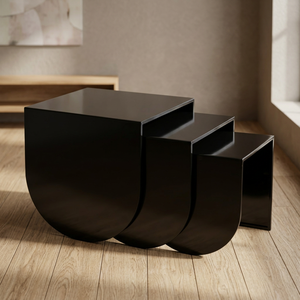 High Quality Set of 3 Modern Metal Accent Side <b>Tables</b> Unique Design with <b>Foldable</b> Feature for Living Room & Home Furniture - Product Image 3