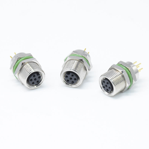 Conector Circular M8 Impermeable IP67, Conector Macho de 5 Pines de Montaje Frontal, Conector Hembra de 6 Pines de Montaje Trasero, Tipo PCB, Conector de Montaje en Panel - Product Image 5