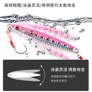 25 40g 60g 80g 100g 120 150g 180g <span class=keywords><strong>Leurre</strong></span> de pêche artificiel dur à effet lumineux coulant, jigging métallique en eau profonde, tranche pour marlin et brème - Product Image 5