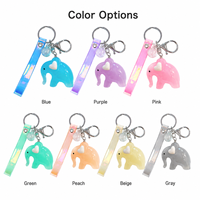 Porte-clés éléphant de dessin animé mignon, pendentif de sac en acrylique translucide couleur gelée, breloque de sac à dos, cadeau décoratif