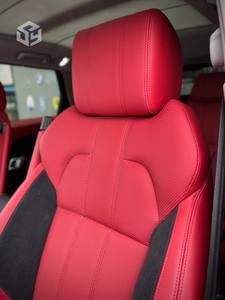 Para Land Rover Range Rover Velar <span class=keywords><strong>Evoque</strong></span> Sport Discovery Defender cuero de lujo ajuste personalizado accesorios de coche funda de asiento 5 asientos - Product Image 4