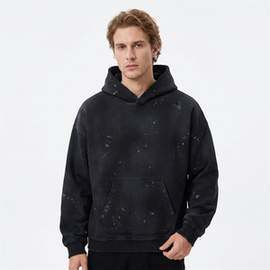 Hoodie homme sur mesure en gros, molleton 500 g/m², coupe oversize, délavage acide, pour collections de marques streetwear américaines - Product Image 1