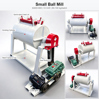 Broyeur à billes humide et à sec, petite machine de laboratoire pour le traitement des minerais