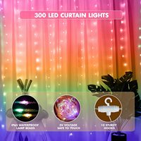 2024 arc-en-ciel LED rideau lumières Ip44 étanche fenêtre rideau lumières pour la décoration intérieure
