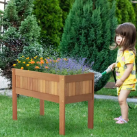 Boîte de jardinière surélevée en bois à 2 niveaux bricolage-jardinière de jardin et de balcon intérieure/extérieure écologique pour la plantation