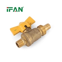 IFAN Vente Chaude Vanne à boisseau sphérique de coupure filetée en laiton forgé de 1/2 pouce pour gaz naturel