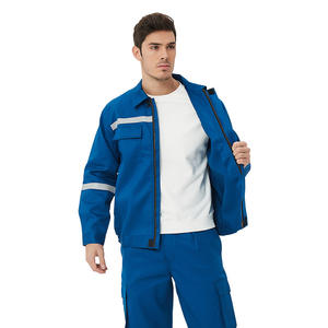 Ensemble de vêtements de travail ignifuges et antistatiques CNOOC en coton 230 g/m² Conforme à la norme GB8965.2-2009 pour l'industrie pétrochimique - Product Image 2