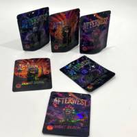 Sacs Mylar Holographiques Personnalisés Anti-Odeur pour Emballage d'Herbes, Sachets Ziplock 1g 3.5g 7g 14g 28g avec Fenêtre