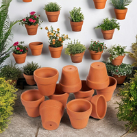 Pots de fleurs en terre cuite 5CM Pot en argile non émaillée Mini pots de plantes avec soucoupe pour plante de cactus succulente d'intérieur et d'extérieur