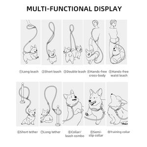 कुत्ते के कॉलर और पट्टा सेट लक्जरी कस्टम डिजाइन हैंडब्राएडेड नायलॉन हाथ मुक्त मल्टीफंक्शन प्रशिक्षण नए कुत्ते लीड पालतू पट्टा सेट - Product Image 4