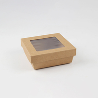 Caja de Embalaje de Papel Kraft para Comida para Llevar, Personalizada, Impresa, Marrón, Reciclable, con Tapa