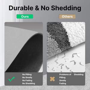 Polyester <b>Bath</b> <b>Mat</b> <b>Super</b> <b>Absorbent</b> Quick Dry Non-Slip Thick Modern Solid Color Machine Made Home Bathroom Floor <b>Mats</b> Perfect Fit - Product Image 3