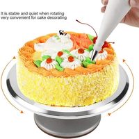 Plateau tournant pour la décoration de gâteaux de 12 pouces, support de présentation de cuisine, plateau tournant en alliage d'aluminium, support rotatif pour gâteaux