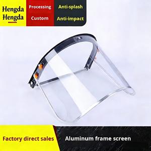 Visiera Protettiva Trasparente Anti-Schizzi Stile Cappello, Maschera Facciale Resistente alle Alte Temperature <span class=keywords><strong>in</strong></span> PC con Bordo <span class=keywords><strong>in</strong></span> Metallo Alluminio - Product Image 2