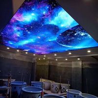 Película Decorativa para Techo Falso, Techo de PVC de Malasia, Plafond Tendu, Plástico con Diseño de Cielo Estrellado, Impresión UV, Techo Falso Francés