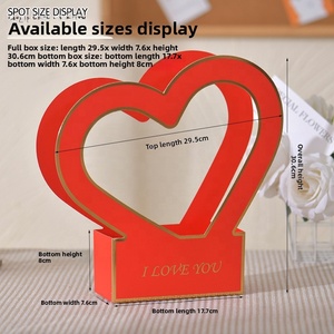 Caja de Regalo de <span class=keywords><strong>Flores</strong></span> Frescas <span class=keywords><strong>en</strong></span> Forma de Corazón, Cesta de <span class=keywords><strong>Flores</strong></span> Hecha a Mano <span class=keywords><strong>con</strong></span> Estampado <span class=keywords><strong>en</strong></span> Caliente, de Cartón Blanco Reciclable - Product Image 5