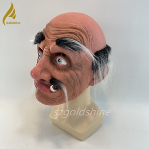 Halloween <strong>Old</strong> Man Grandpa Face Wig <strong>Old</strong> Man Mask Headpiece Halloween Costume Cosplay Wig Silicone Head Mask - Product Image 2