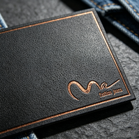 Étiquette en cuir PU personnalisée avec estampage à chaud en cuivre, logo rectangulaire, patchs en cuir à coudre pour jeans, vestes en denim et vêtements de mode