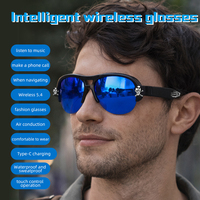 Gafas de Sol Inalámbricas de Lujo para Hombre F08 Max Blue, Lentes Polarizadas, Carga Tipo C, Control Táctil, Resistentes al Agua IPX-4, IA