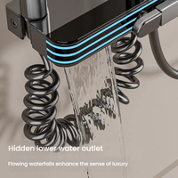 Robinet de douche de luxe en laiton pour salle de bain avec affichage numérique de la température et interrupteurs à touches de piano