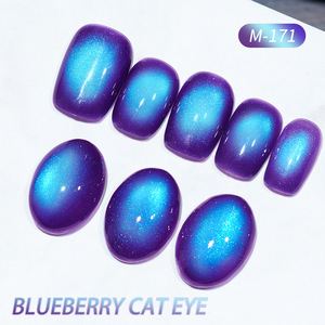 2025 phong cách mới lâu dài dẫn UV Gel Sơn móng tay mắt mèo trắng Blueberry màu xanh hạt thủy tinh - Product Image 3