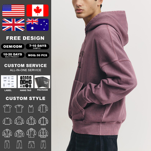 Sudadera con capucha KingSen Custom de 500 g/m², estilo Y2K, con efecto lavado a la arena, logotipo impreso, efecto lavado ácido, tejido French Terry, para hombre. - Product Image 2