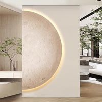 Art mural planétaire minimaliste moderne de luxe, peinture lumineuse LED, impression sur porcelaine cristalline, décoration intérieure