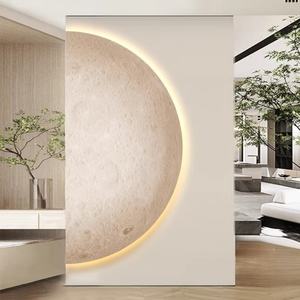 Arte Mural Minimalista Moderno de Lujo con Diseño de Planeta, Pintura Luminosa LED Impresa en Cristal de Porcelana, Decoración para el Hogar - Product Image 3