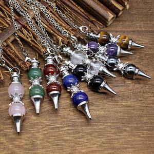 <span class=keywords><strong>Pendules</strong></span> en cristal améthyste guérison Quartz pendule pendentifs spirituels accessoires d'équilibrage d'énergie outils de <span class=keywords><strong>radiesthésie</strong></span> de Divination - Product Image 2
