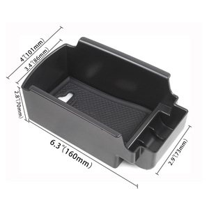 Boîte de rangement pour console centrale de voiture RASTP pour Toyota Vios, organiseur d'accoudoir en plastique noir avec marque - Product Image 3