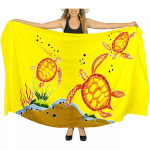 VINICUNCA Women's Beach Cover Up - Sequined Tassel Sarong Skirt, Sheer Chiffon Swimsuit Coverup - View #13