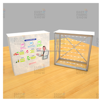 LEWEI EFD-SEG02 Comptoirs d'exposition pliables en alliage d'aluminium durable avec éclairage LED, présentoirs de stand de salon professionnel rétroéclairés personnalisés