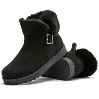 Vente en gros de nouvelles chaussures d'hiver à boutons noirs bottes de neige d'hiver pour femmes nouveau style
