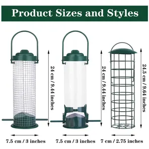 2023 New Style Automatic Transparent Outdoor Garden Birds Accessories Food Feeders And Drinks Seed Hanging Bird Feeder