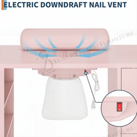 Nouvelle table de manucure rose et blanche, simple, économique, pour salon de beauté, avec plusieurs tiroirs, mobilier de salon