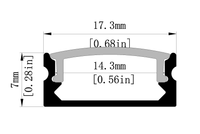 Perfil de Aluminio para Tira de LED Personalizada Lvsen, Difusor de Luz de Canal LED, Extrusión de Esquina para Tira de LED, Perfil LED de 17.3*7mm