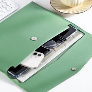 <span class=keywords><strong>Carpeta</strong></span> de Cuero PU A4 con Logotipo Personalizado, Organizador de Documentos, Suministros de Oficina, Bolsa para Documentos - Product Image 4