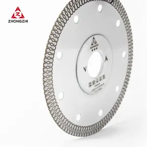 Hoja de azulejo de diamante Superfina de 5 pulgadas y 125mm con disco de corte de amoladora angular de borde de malla para corte de cerámica en seco o húmedo