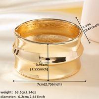 Nouveau Bracelet Jonc Classique Segmenté en Or Poli Effet Bambou Large pour Femme - Collection 2027