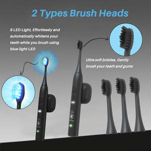 Brosse à dents sonique LED avec blanchiment des dents-Brosse à dents électrique avec 8 lumières LED, 4 modes et 3 intensités - Product Image 6