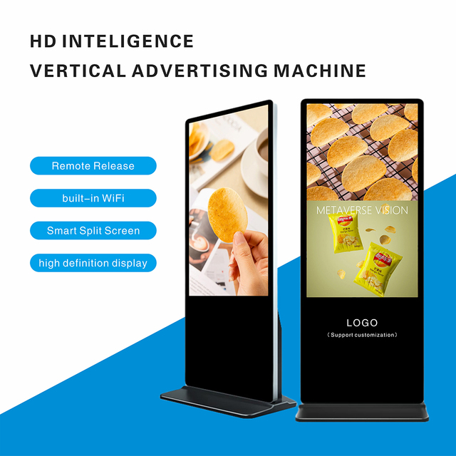 32 Inch Smart Floor Standing 4K Digital Signage Advertising Kiosk Built-in Speaker Android SDK Cloud-Based CMS/RDM for Shopping