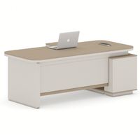 Bureau de direction Tribesigns de 55 pouces, bureau de travail moderne du milieu du siècle pour la maison avec base double trapézoïdale, poste de travail professionnel