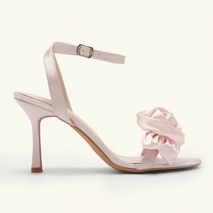 Sandali da Donna Rosa Chiaro in Raso con Cinturino alla Caviglia, <span class=keywords><strong>Tacco</strong></span> <span class=keywords><strong>a</strong></span> Spillo 9cm, Punta Rotonda, Rosa 3D, Eleganti Scarpe da Sposa per Cerimonia, Vendita all'Ingrosso - Product Image 5