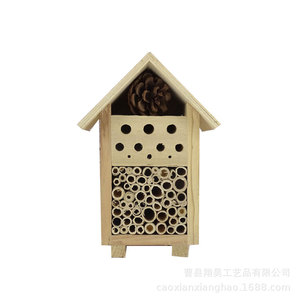 Casa para Insectos, Nido de Abejas de Madera 20x10x8cm, Color Madera Natural, Control de Plagas en Exteriores, Decoración de Jardín - Product Image 5