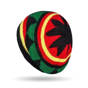 Bonnet en tricot 100% acrylique avec broderie à la main style dreadlocks <span class=keywords><strong>Rasta</strong></span>, fausses dreadlocks, style reggae, casquette rayée, pour hommes et femmes, chaud pour l'hiver, costume - Product Image 3