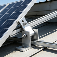 Support de montage solaire en aluminium à angle réglable, base de support inclinable argentée pour système de montage photovoltaïque sur toiture SECARE-B51